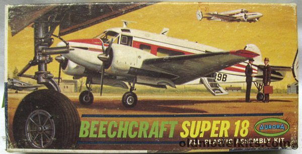Aurora 1/88 Beechcraft Super 18  - with Aeroclub Metal Props, 284-29 plastic model kit
